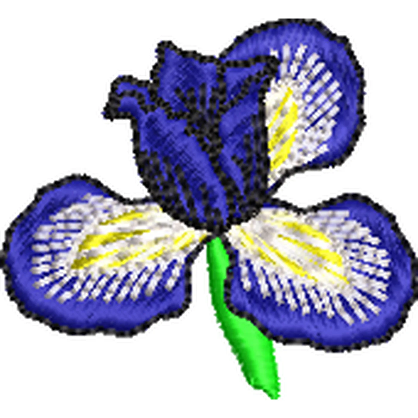 BRODERIE - FLOARE DE IRIS ( ALBASTRU ) pentru aplicat pe sticla evenimente