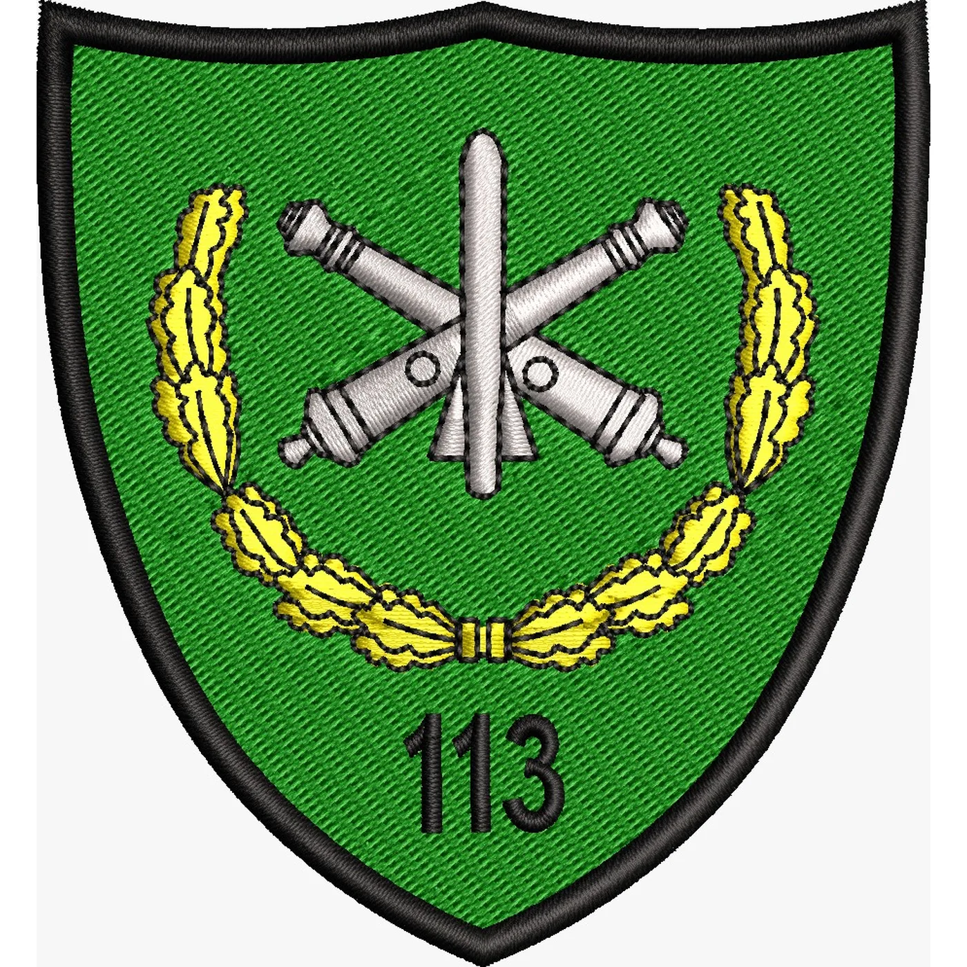 ECUSON / EMBLEMA - BATALIONUL 113 ARTILERIE BARAGANUL – ecuson camuflaj padure